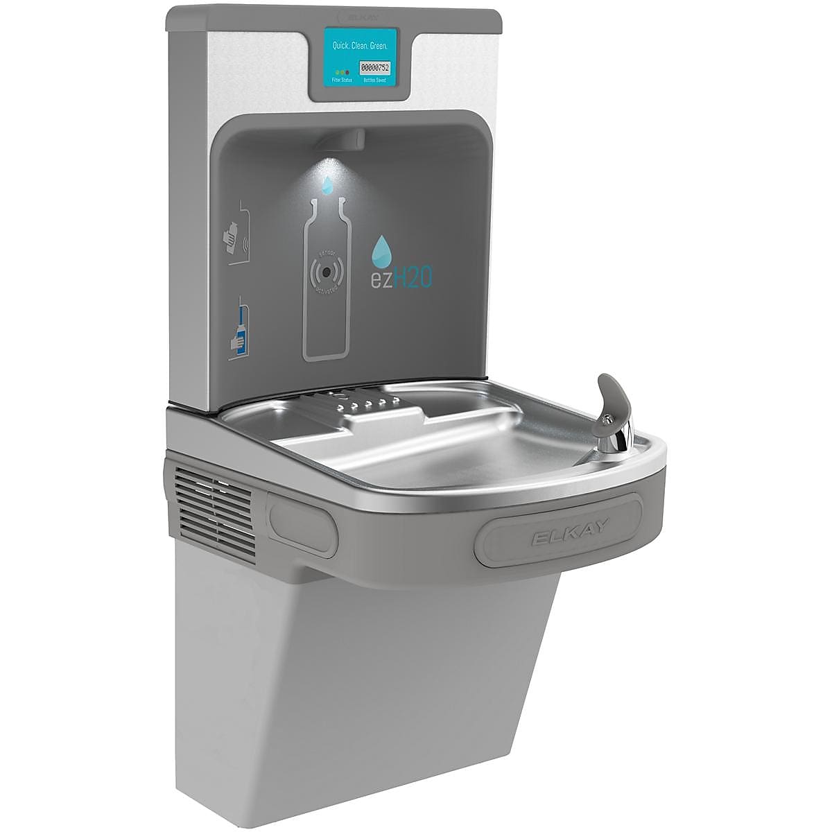 Elkay Enhanced EZH2O Bottle Filling Station & Single ADA Cooler, Filtered 8 GPH Light Gray (LZS8WSLP)