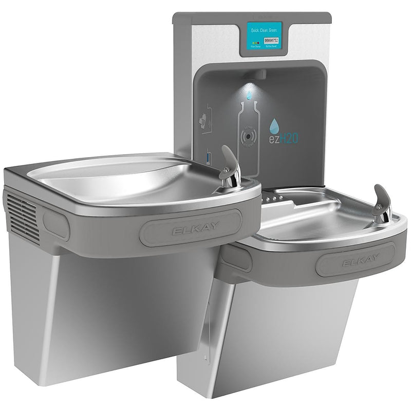 Elkay Enhanced EZH2O Bottle Filling Station, & Versatile Bi-Level ADA Cooler, Filtered 8 GPH Stainless (LZSTL8WSSP)