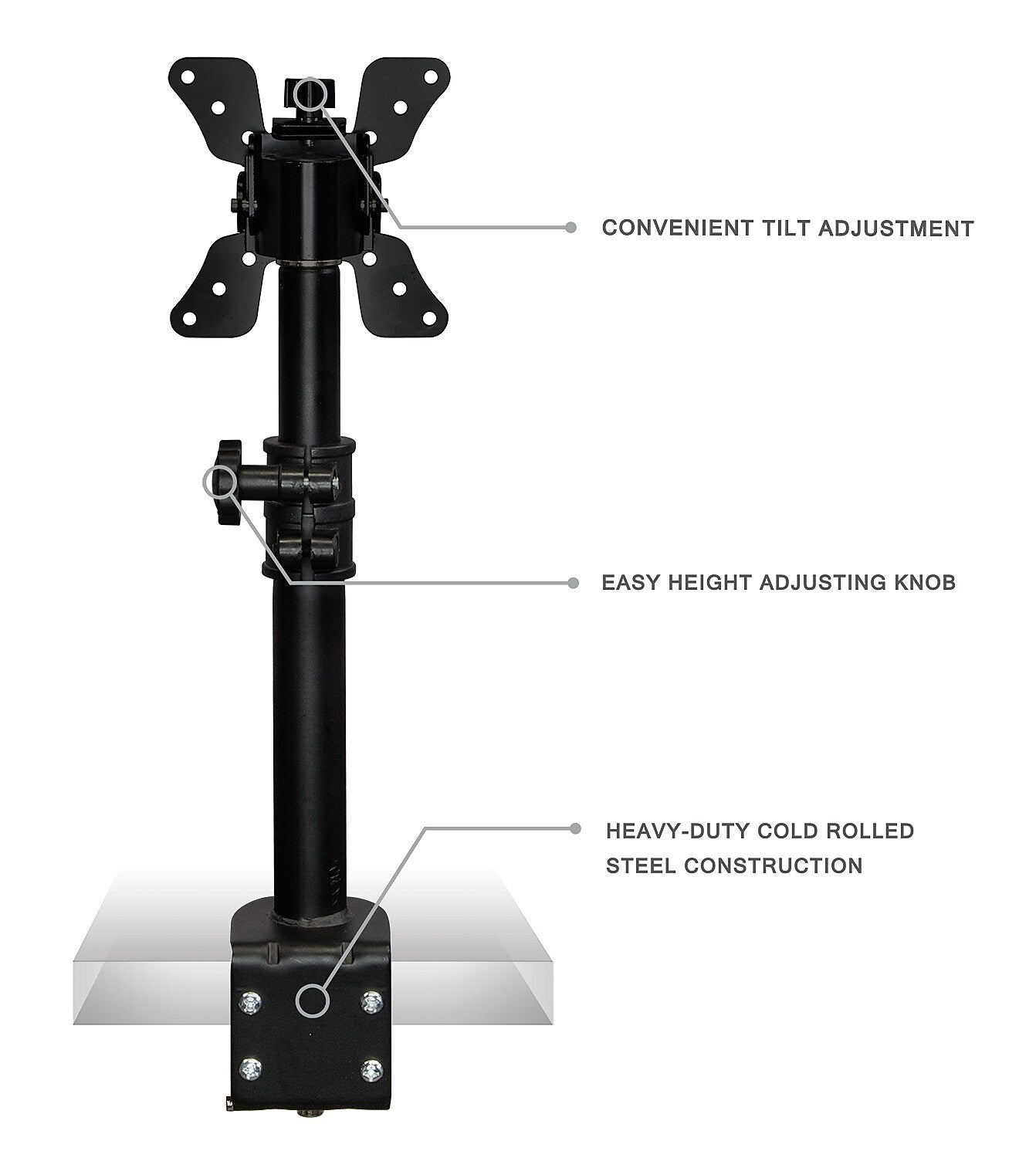 Mount-It! Height Adjustable Single Monitor Desk Mount for 13"-30" Screens (MI-706)