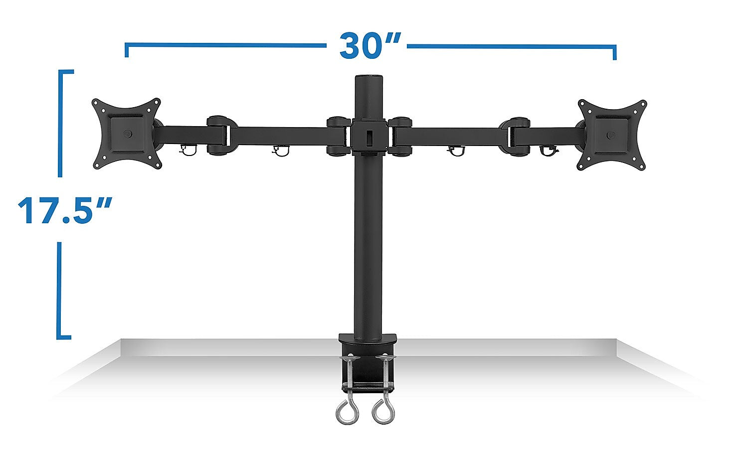 Mount-It! Dual Monitor Mount, Up To 27" Monitors, Black (MI-752)