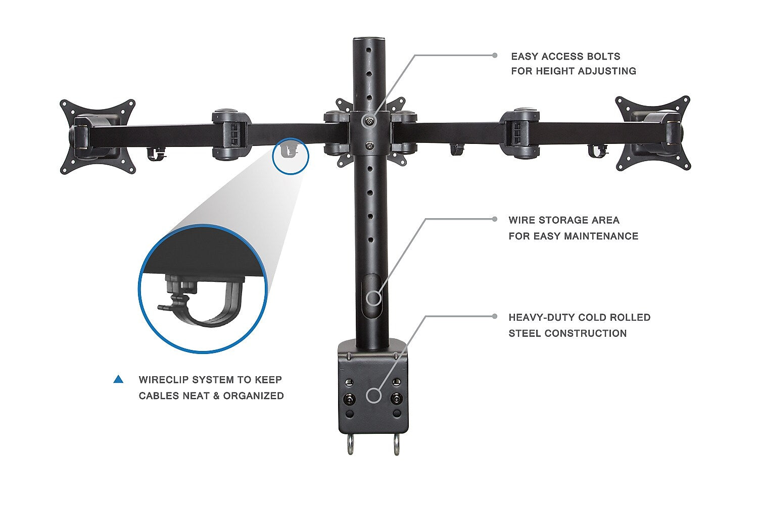 Mount-It! Full-Motion Triple Monitor Desk Mount for 13"-24"  ' Screens (MI-753)