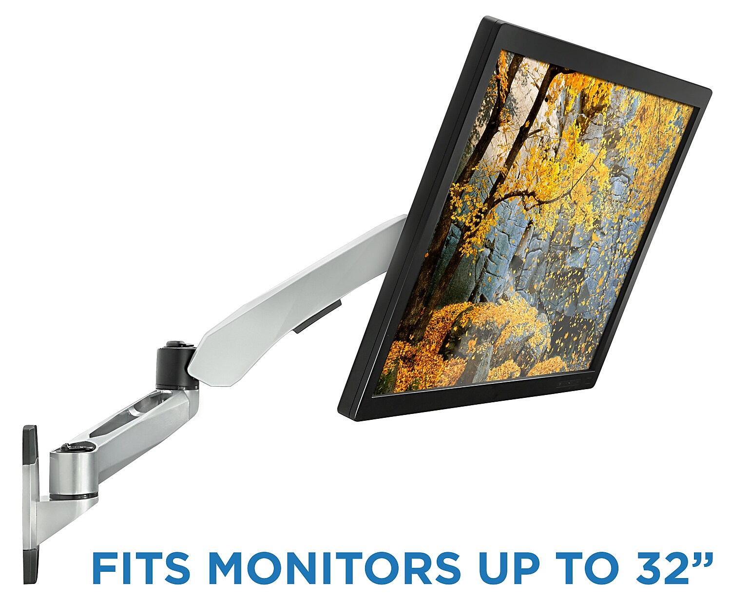 Mount-It! Modular Mount Adjustable Monitor Arm, Up to 32" Monitors, Gray/Silver (MI-35114)