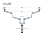 Mount-It! Modular Dual Adjustable Monitor Arms, Up to 30" Monitors, Gray/Silver (MI-43114)