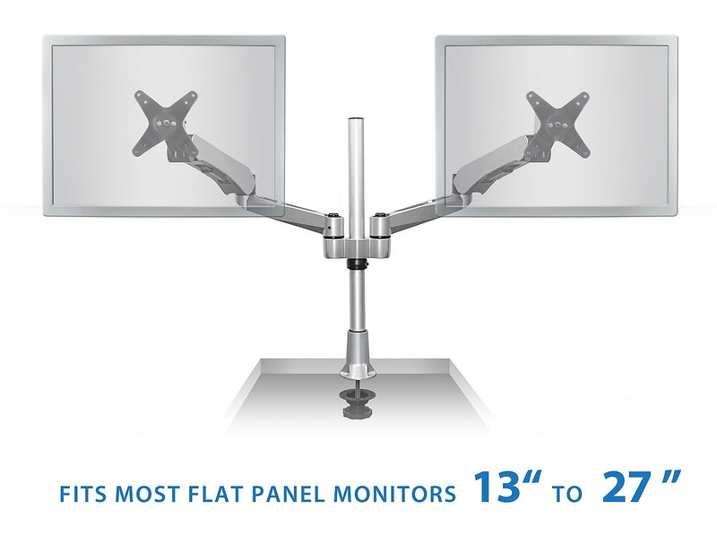 Mount-It! Modular Desk Mount Adjustable Monitor Arm, Up to 24" Monitors, Gray/Silver (MI-45111)