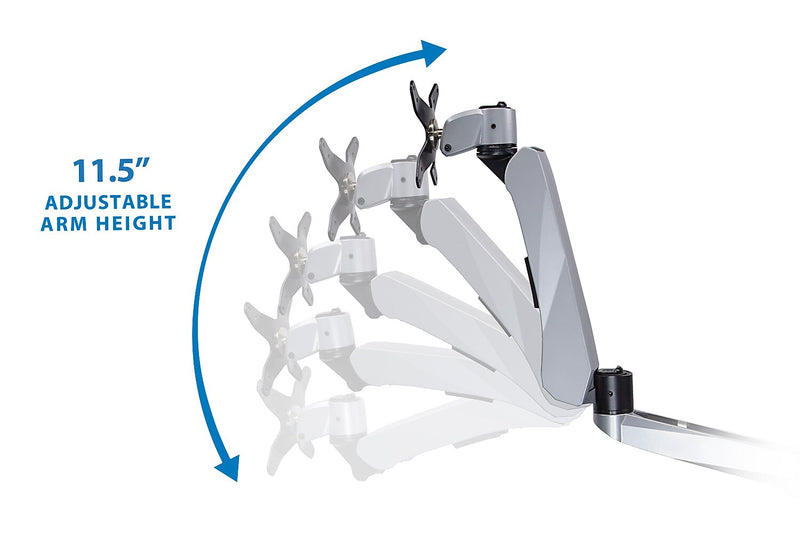 Mount-It! Modular Mount Adjustable Monitor Arm, Up to 32" Monitors, Gray/Silver (MI-35114)