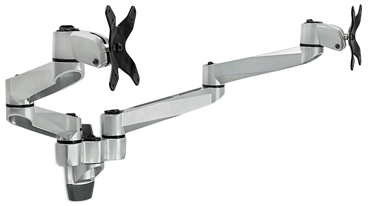 Mount-It! Modular Dual Adjustable Monitor Arms, Up to 30" Monitors, Gray/Silver (MI-43114)