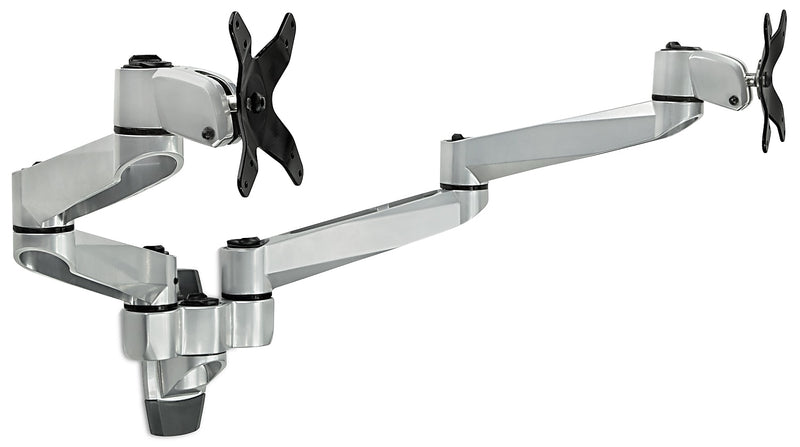 Mount-It! Modular Dual Adjustable Monitor Arms, Up to 30" Monitors, Gray/Silver (MI-43114)