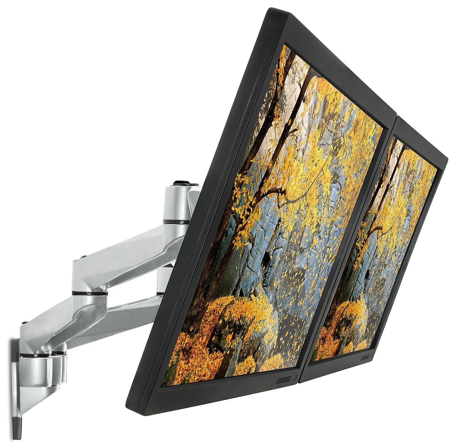 Mount-It! Modular Dual Adjustable Monitor Arms, Up to 30" Monitors, Gray/Silver (MI-43114)