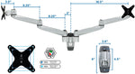 Mount-It! Modular Dual Adjustable Monitor Arms, Up to 30" Monitors, Gray/Silver (MI-43114)