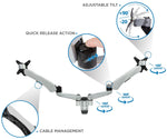 Mount-It! Modular Dual Adjustable Monitor Arms, Up to 30" Monitors, Gray/Silver (MI-45114)