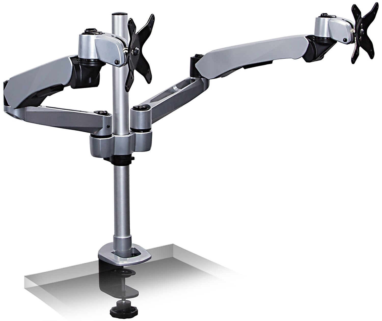 Mount-It! Modular Desk Mount Adjustable Monitor Arm, Up to 27" Monitors, Gray/Silver (MI-45116)