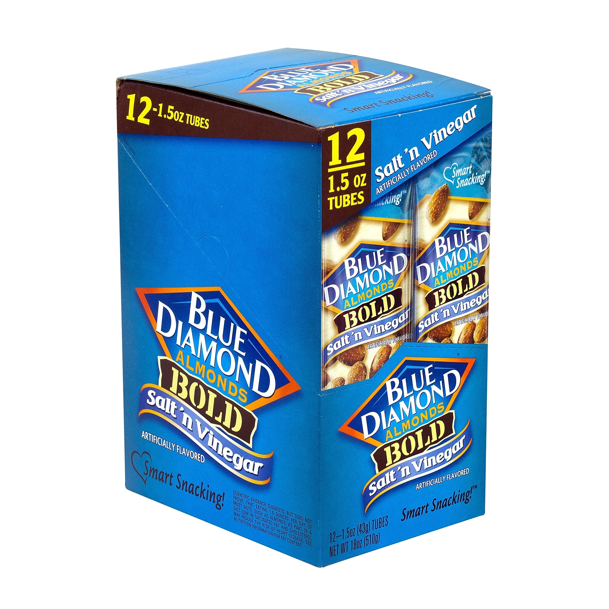 Blue Diamond Bold Salt n' Vinegar Almonds, 1.5 oz., 12 Bags/Pack (209-02632)
