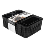 Advantus 10-Piece Desk Organizer Set, Polypropolyne, Black (38398)