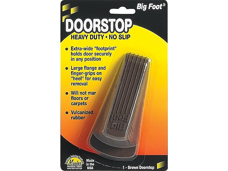 Master Big Foot Vulcanized Rubber Heavy Duty Doorstop, Brown (00920)