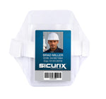 Sicurix Armband Badge Holder Vertical Elastic Strap, 2-1/2" x 3-1/2", Clear (BAU66891)