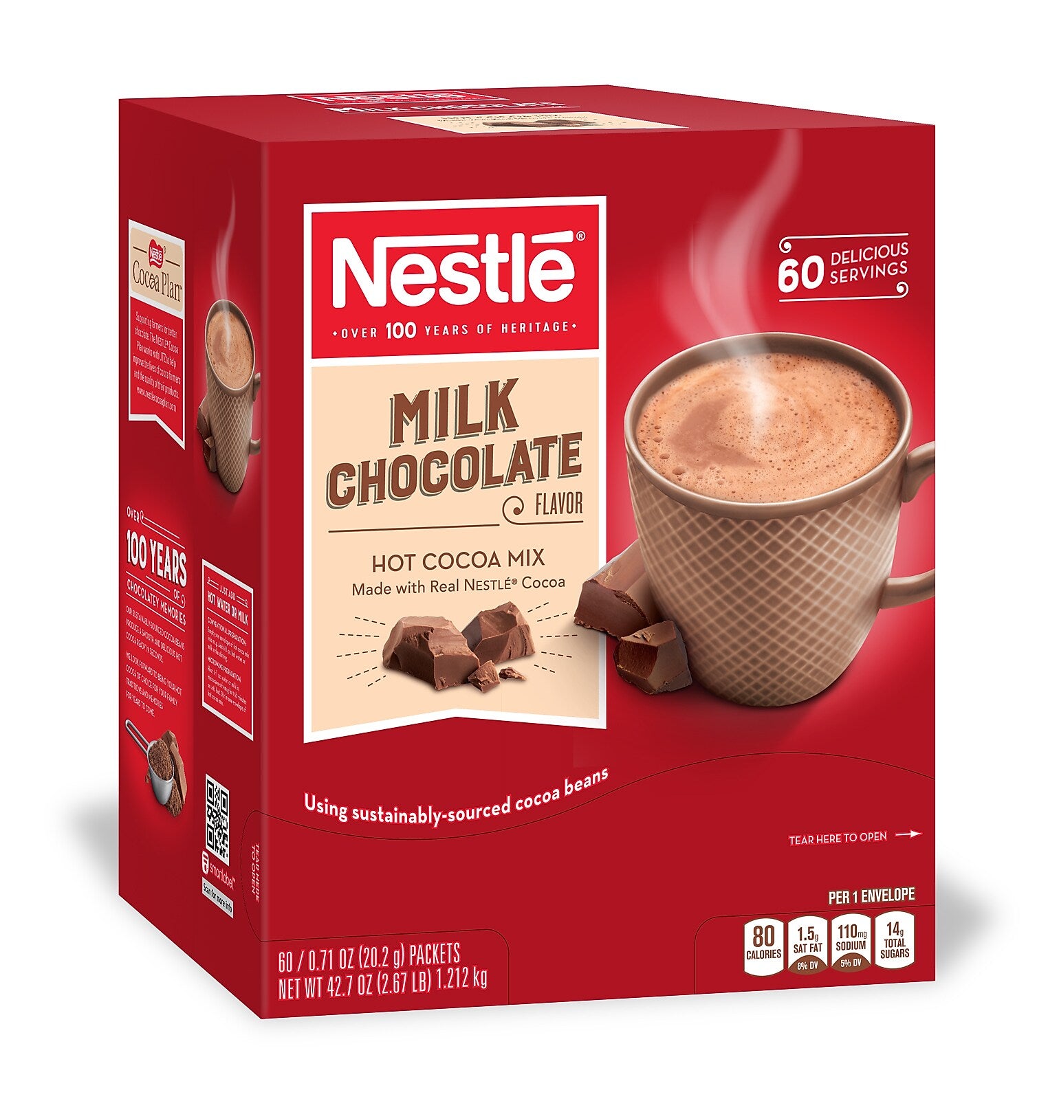 Nestle Milk Chocolate Hot Cocoa, 0.71 oz., 60/Box (NES26791)