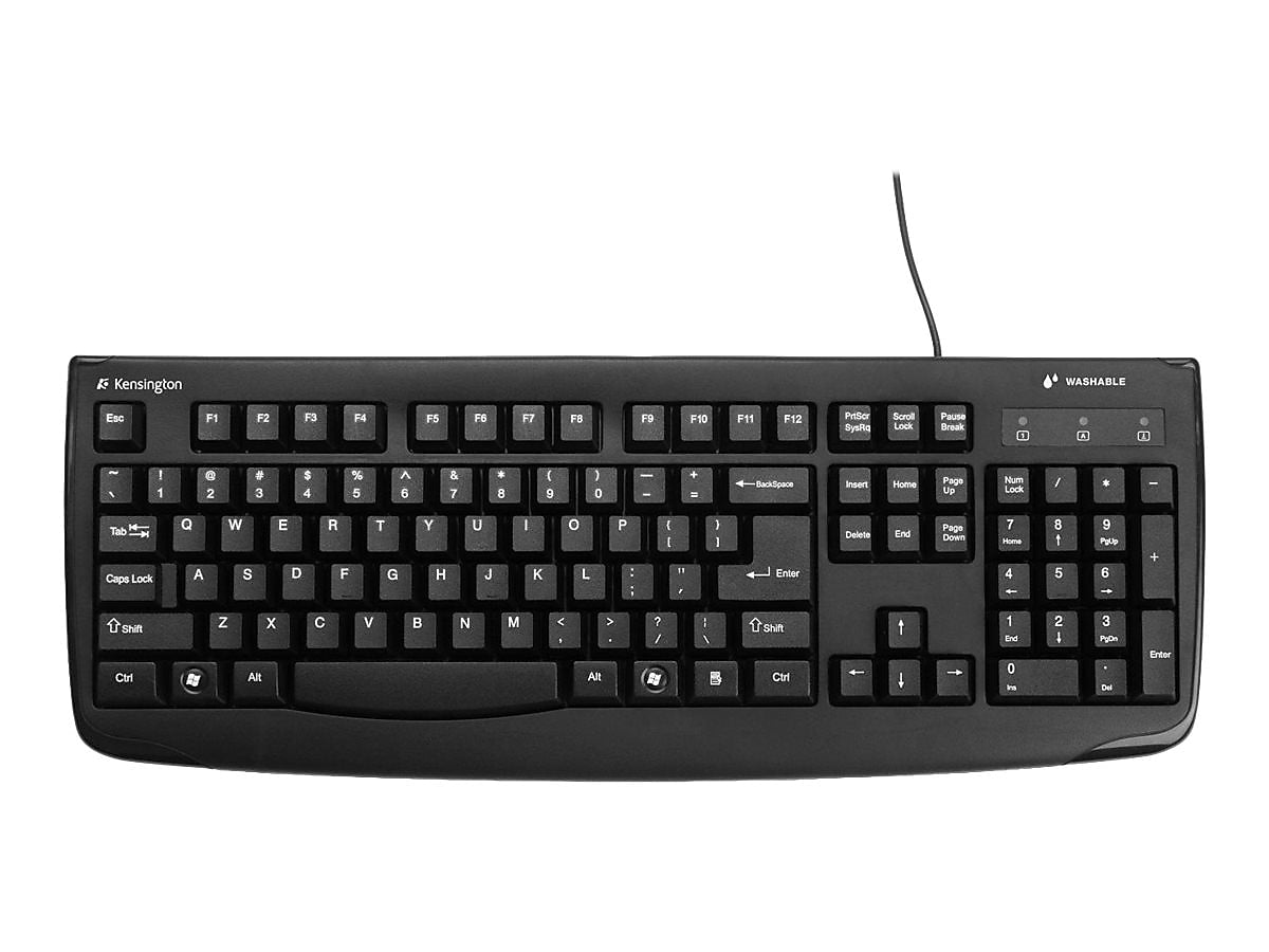 Kensington Pro Fit Washable Wired Keyboard, Black  (64407)
