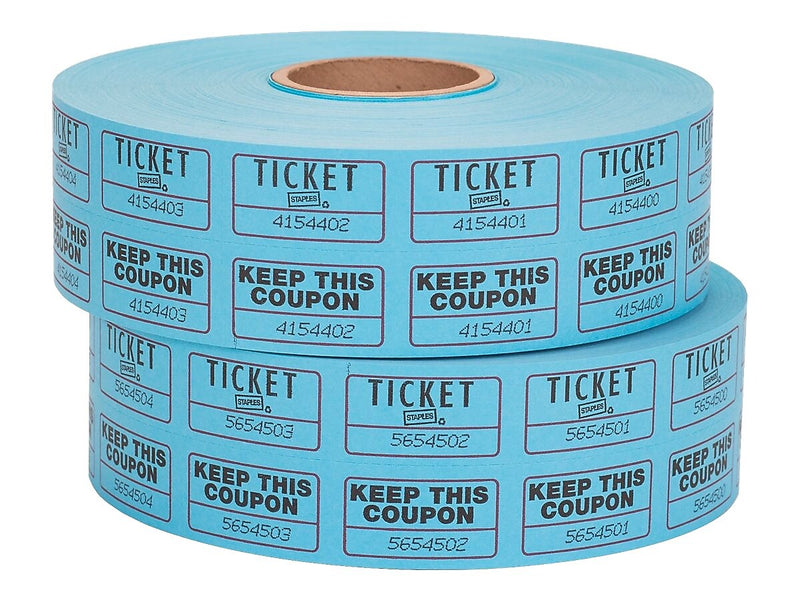 Staples Double Ticket Roll, 2000/Roll, 2 Rolls/Pack (19164)