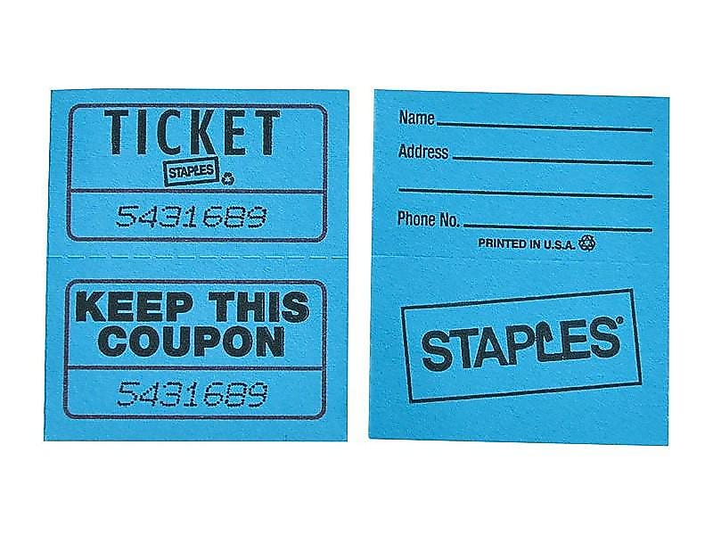 Staples Double Ticket Roll, 2000/Roll, 2 Rolls/Pack (19164)