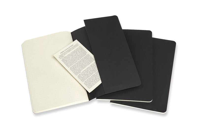 Moleskine Cahier Journal, 5" x 8.25", Dotted Ruled, Black, 80 Pages, 3/Pack (719213)