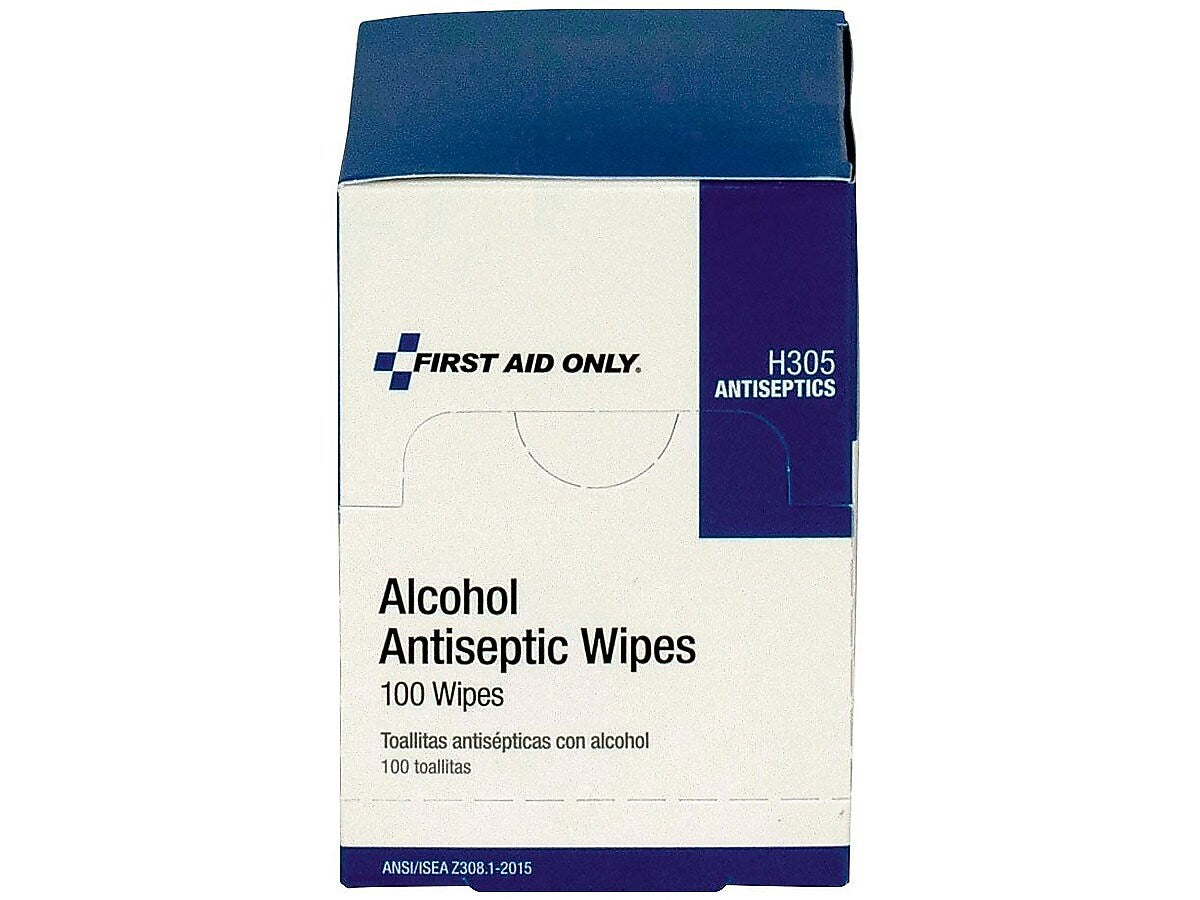 First Aid Only 4.38" x 3.5" Alcohol Pads, 100/Box (H305)