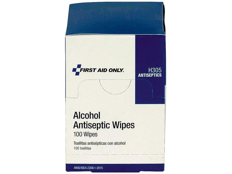 First Aid Only 4.38" x 3.5" Alcohol Pads, 100/Box (H305)