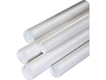 2"Dia x 24"L Mailing Tubes with Caps, White, 50/Case (P2024W)