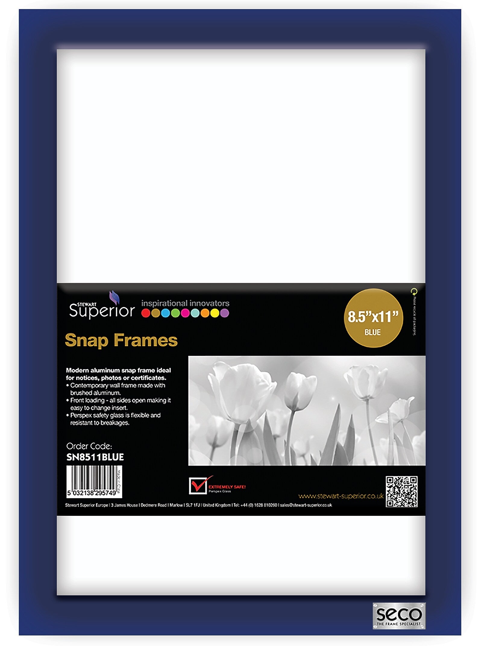 Seco Snap Frame 8.5" x 11", Blue (SN8511)