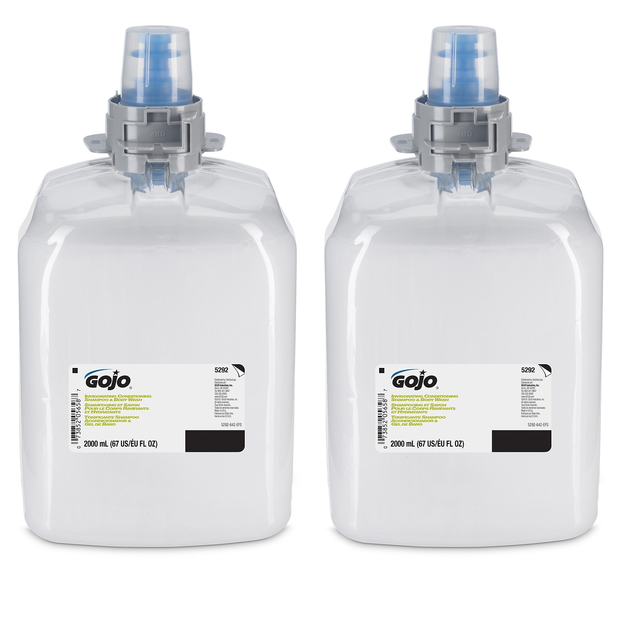 GOJO Conditioning Shampoo and Body Wash Refill for FMX-20, Citrus Ginger Scent, 2000 mL, 2/Carton (5292-02)