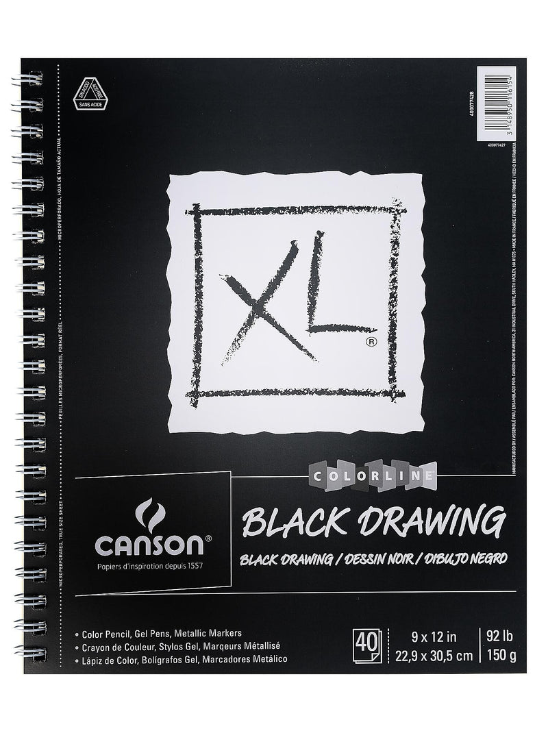 Canson Colorline 9" x 12" Wire Bound Drawing Sketch Pad, 40 Sheets/Pad (43504)