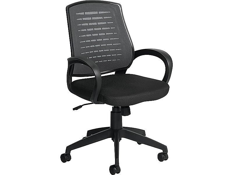 Offices To Go Mesh Back Fabric Manager Chair, Gray and Black (OTG10902B)