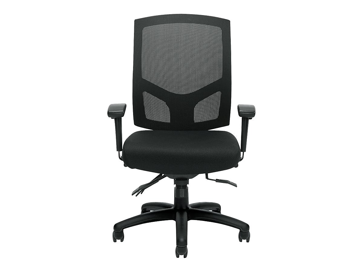 Offices to Go Fabric Task Chair, Mesh Black and Patterned Black (OTG11769B)
