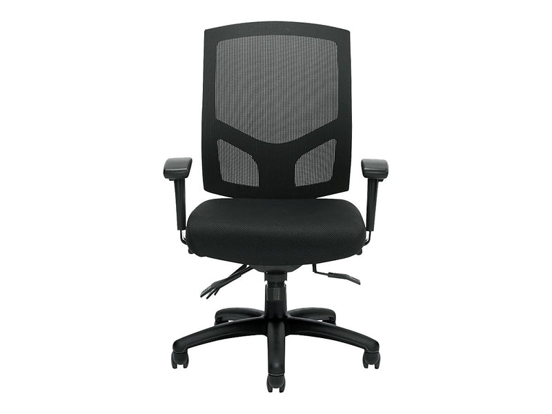 Offices to Go Fabric Task Chair, Mesh Black and Patterned Black (OTG11769B)