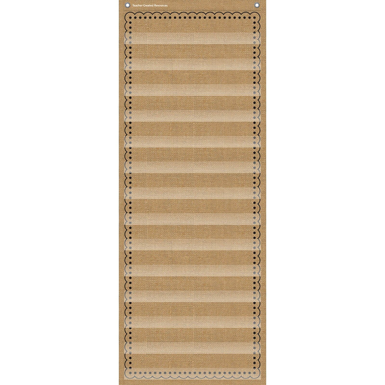Teacher Created Resources 14-Pocket Chart, 34" x 13", Burlap (TCR20838)
