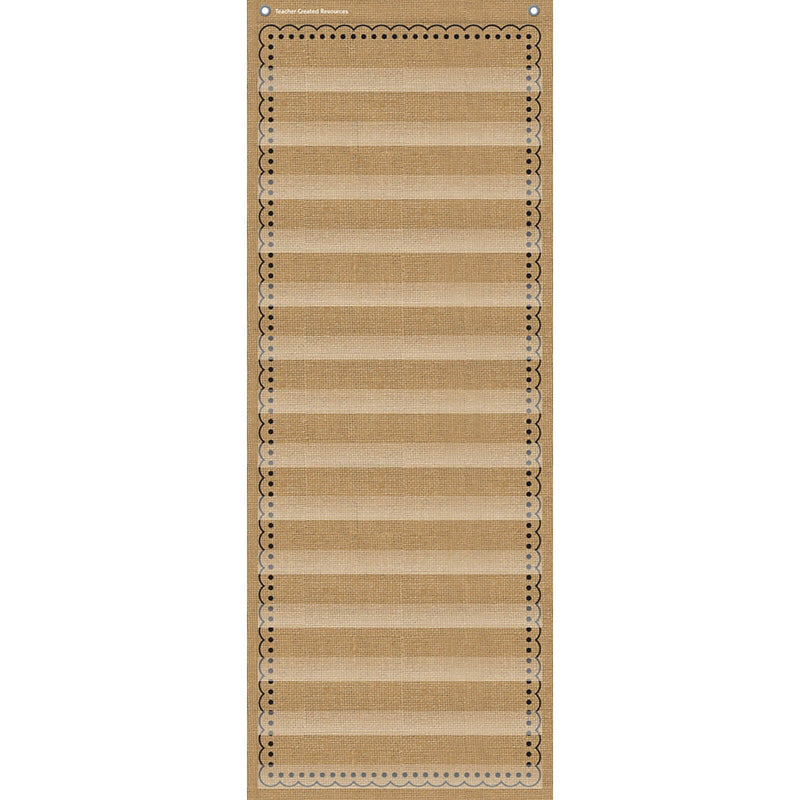 Teacher Created Resources 14-Pocket Chart, 34" x 13", Burlap (TCR20838)