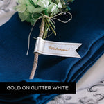 Brother P-touch Laminated Tape, 1", Gold Print on Premium Glitter White (TZe-PR254)