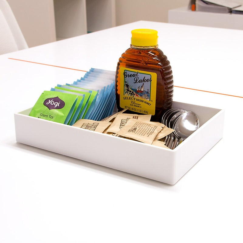 Poppin Medium Accessory Tray, White, ABS Plastic, 6 Count (100232-MC)
