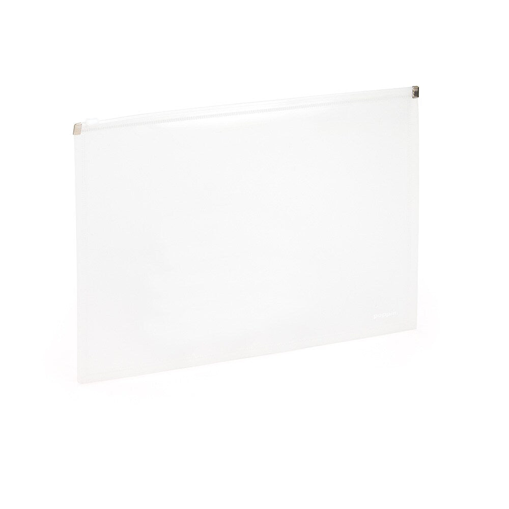 Poppin Poly Zip Folio, Letter Size, Clear, 3 Packs, 36/Pack (100142-MC)