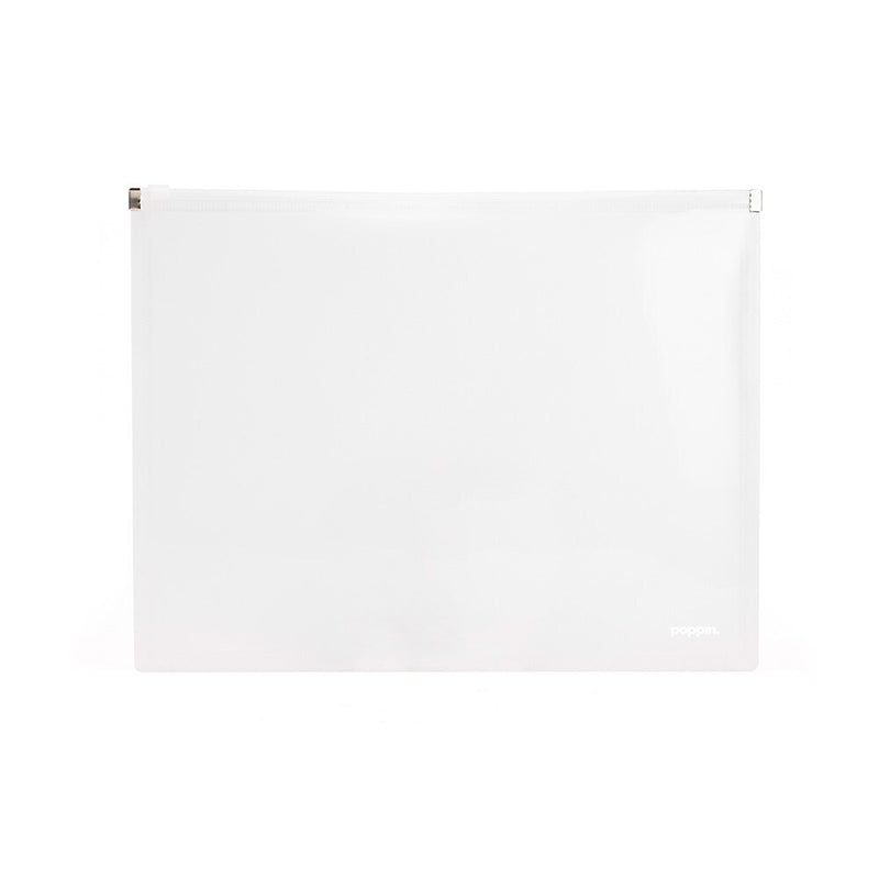 Poppin Poly Zip Folio, Letter Size, Clear, 3 Packs, 36/Pack (100142-MC)