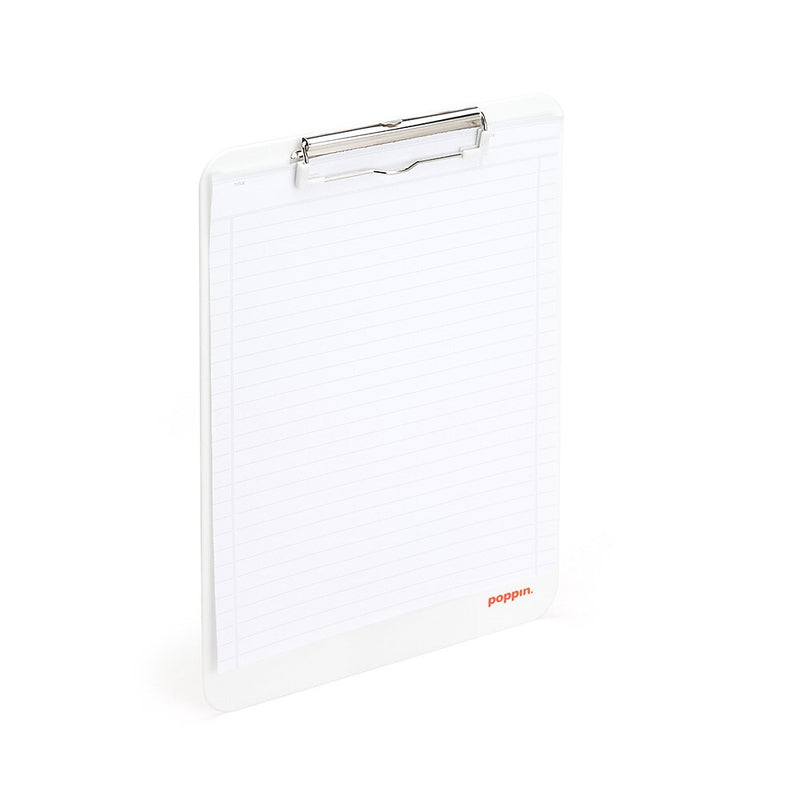 Poppin The Hold Tight ABS Plastic Clipboard, White, 48 Count (100149-MC)
