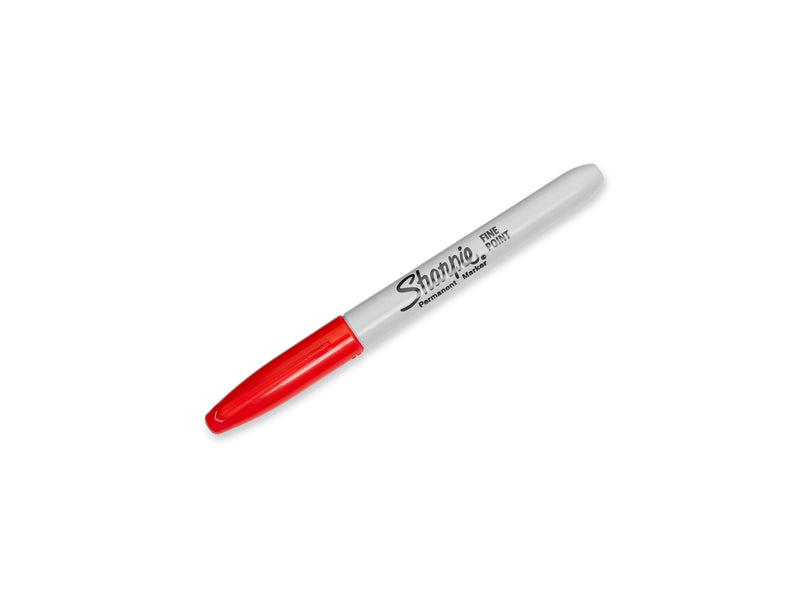 Sharpie Permanent Marker, Fine Tip, Red, 12/Pack (30002)