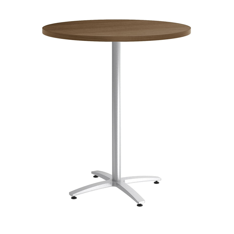 Union & Scale™ Multipurpose 36" Round Pinnacle Laminate Bistro Height Silver Base Table (54803)