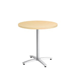 Union & Scale™  Multipurpose 30" Round Natural Maple Laminate Seated Height Silver Base Table (54808)