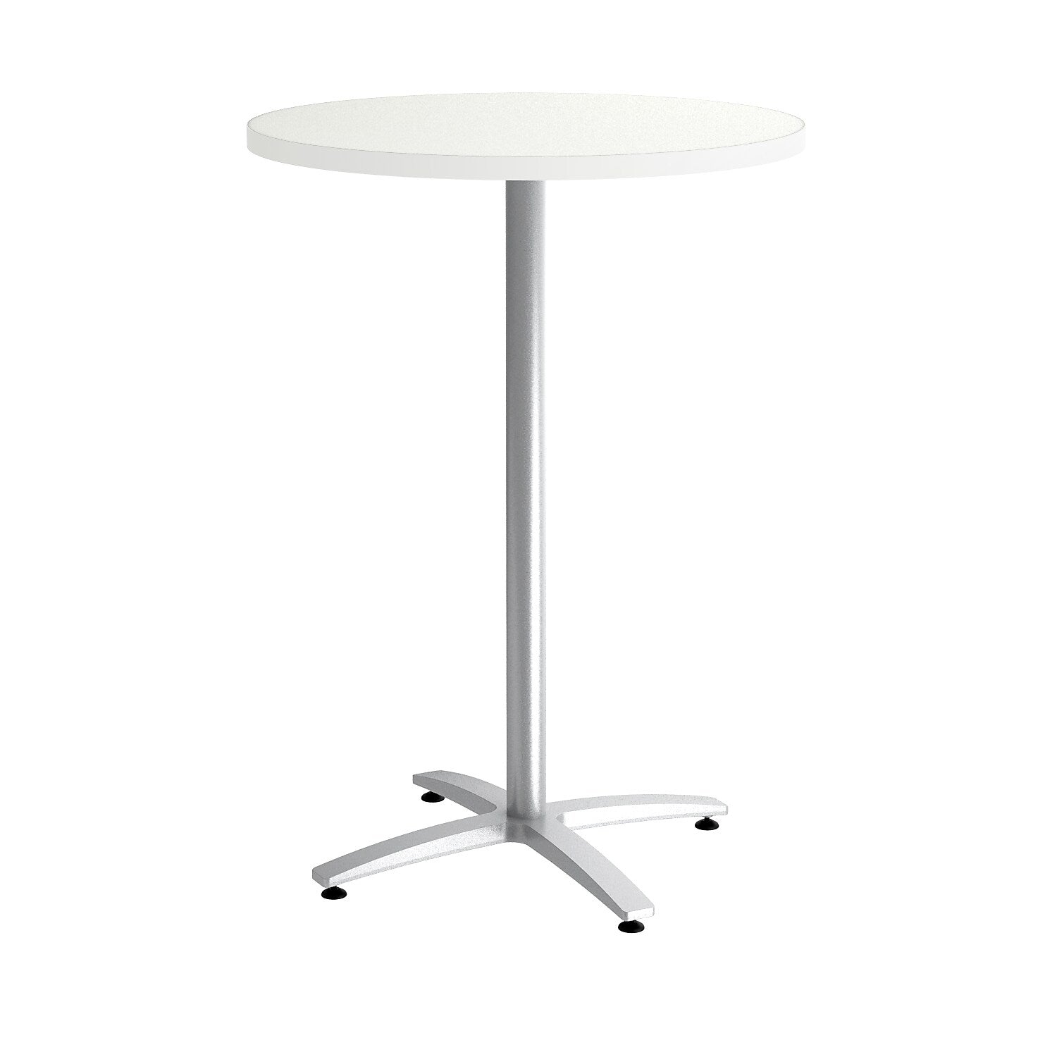 Union & Scale™ Multipurpose 30" Round Silver Mesh Laminate Bistro Height Silver Base Table (54814)