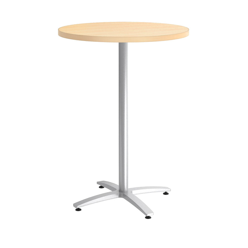 Union & Scale™ Multipurpose 30" Round Natural Maple Laminate Bistro Height Silver Base Table (54818)