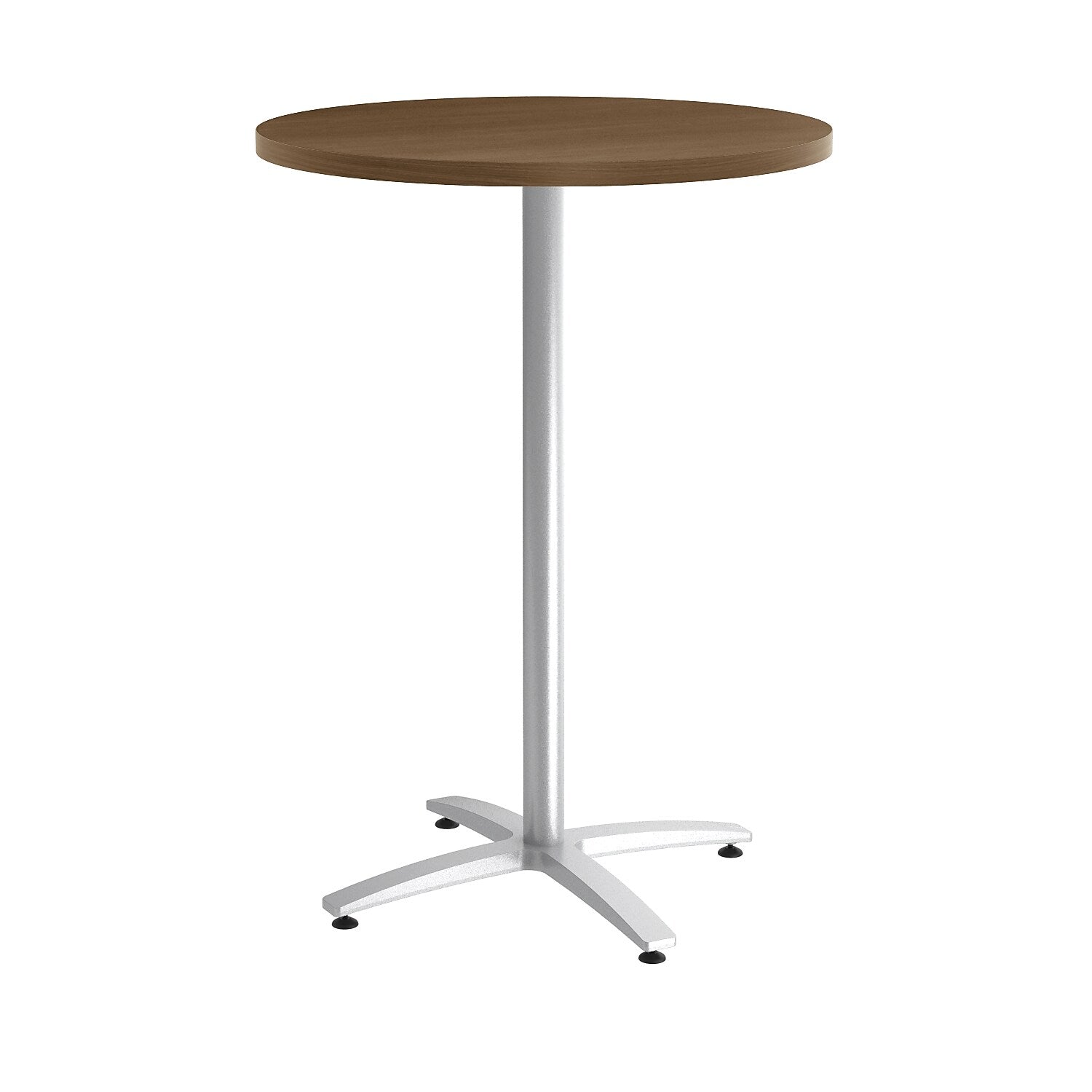 Union & Scale™ Multipurpose 30" Round Pinnacle Laminate Bistro Height Silver Base Table (54822)
