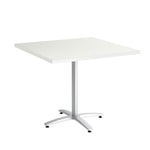Union & Scale™  Multipurpose 36" Square Silver Mesh Laminate Seated Height Silver Base Table (54824)