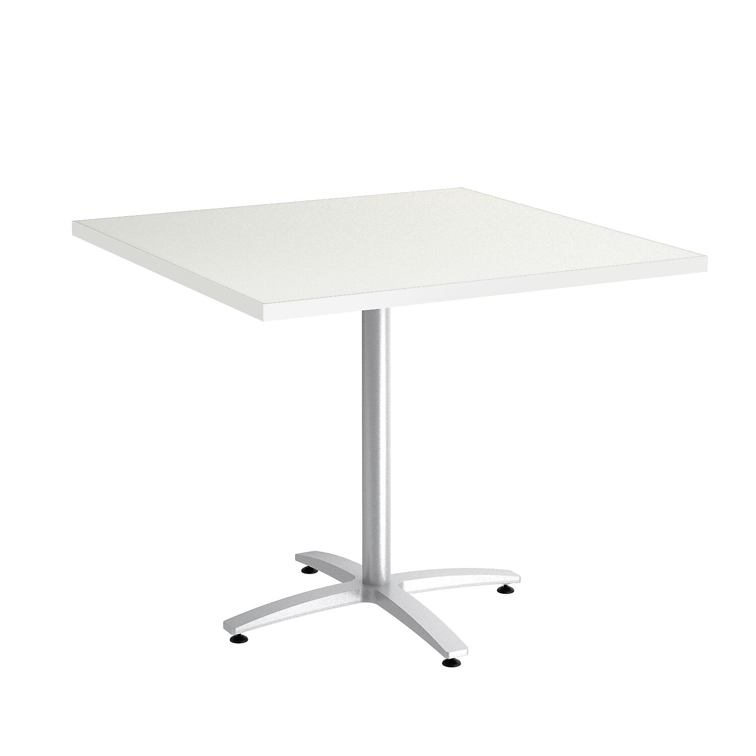Union & Scale™  Multipurpose 36" Square Silver Mesh Laminate Seated Height Silver Base Table (54824)