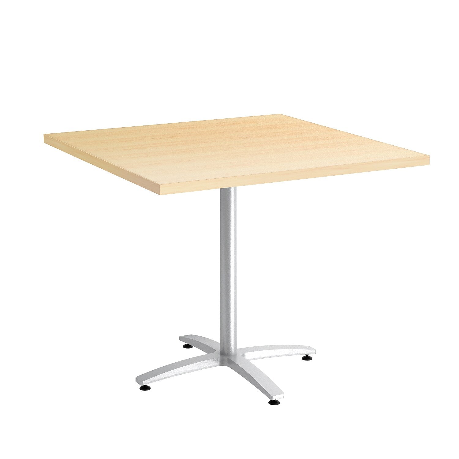 Union & Scale™  Multipurpose 36" Square Natural Maple Laminate Seated Height Silver Base Table (54828)