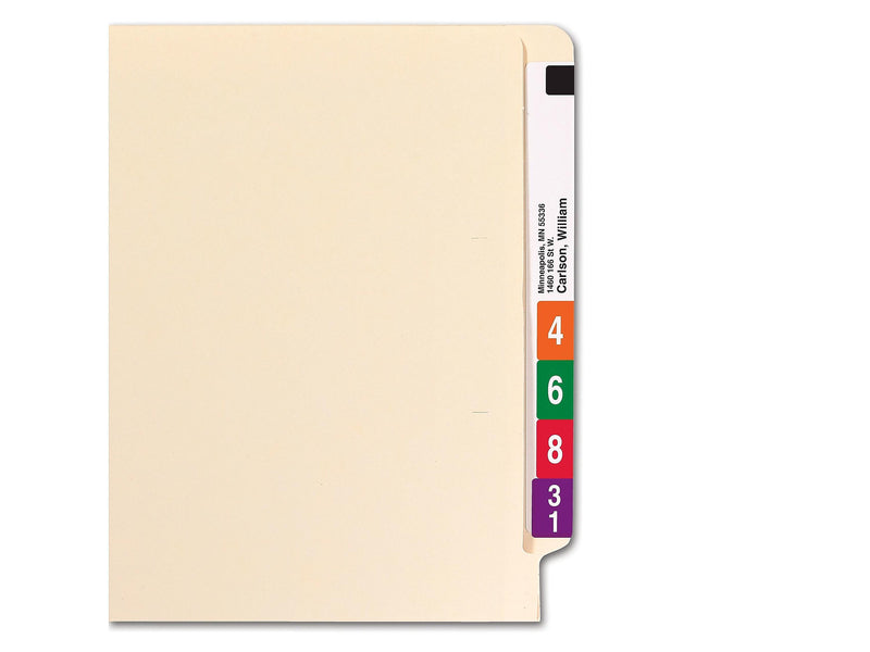 Smead Shelf-Master 100% Recycled End Tab File Folder, Straight Cut, Letter Size, Manila, 100/Box (24160)